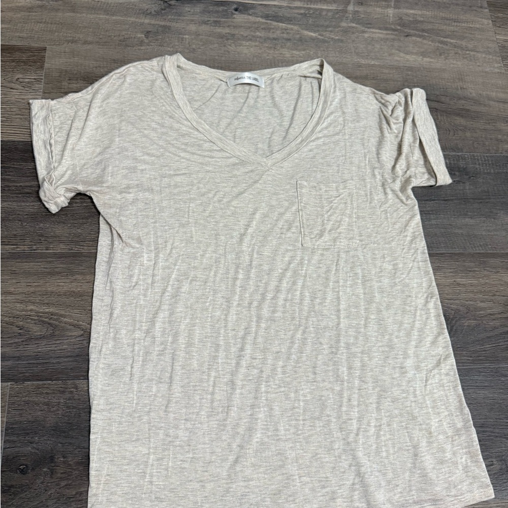 Elegant Cream V-Neck Women's Tee